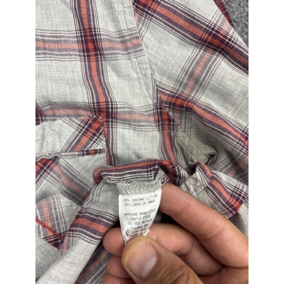 Horny Toad Shirt Womens Large Red Plaid Organic Cotton Button Down Long Sleeve - Picture 7 of 8